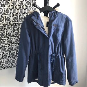 Blue Sherpa Lined Coat
